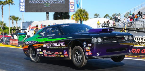 Challenger Drag Pak pops wheelie at the start line