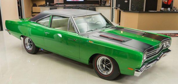 Dodge Charger painted in bright green