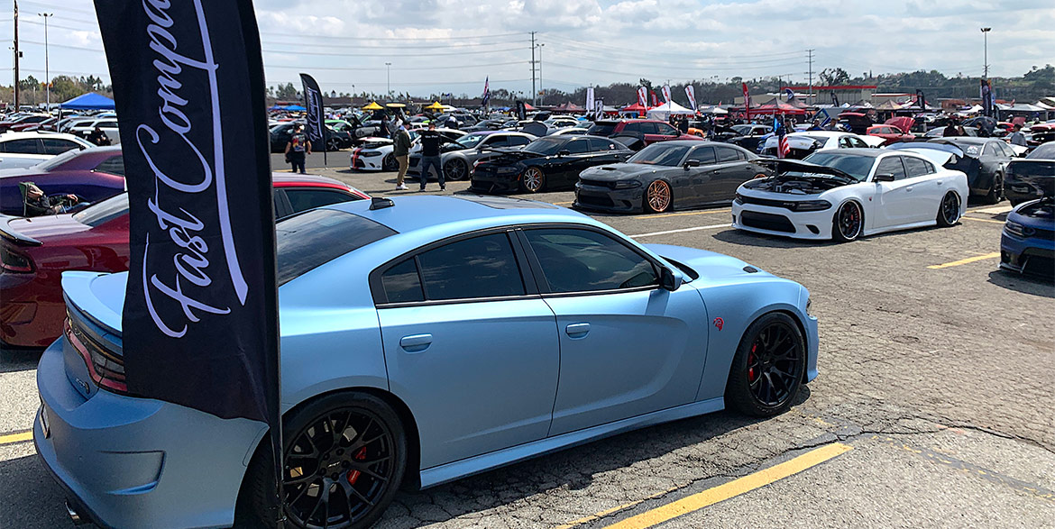 Rows of cars at the car show at Spring Fest