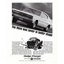 Historic advertisement of Dodge Charger HEMI