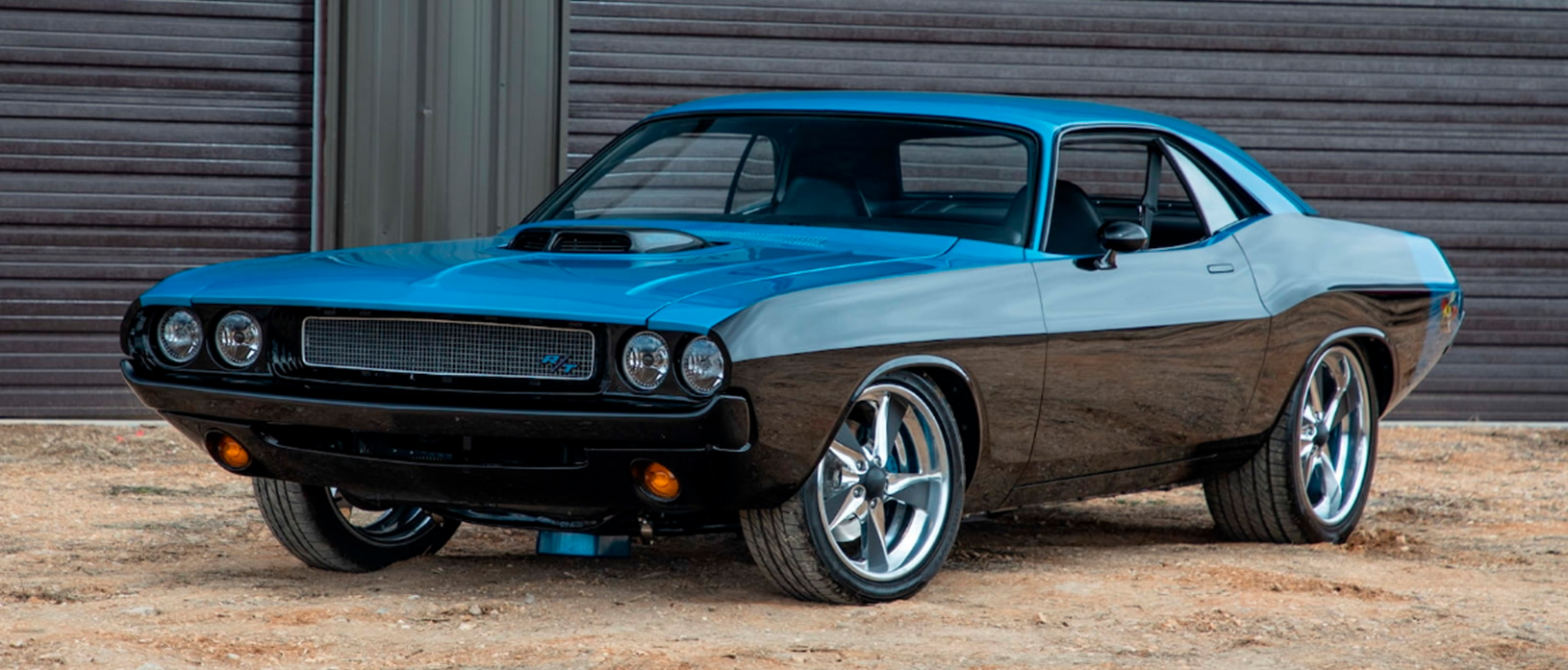 Blue and black 1970 Dodge Challenger Resto Mod