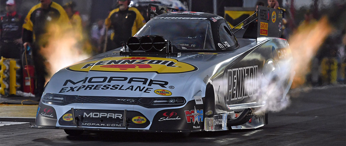 Matt Hagan driving his Pennzoil Mopar Express Lane Funny Car