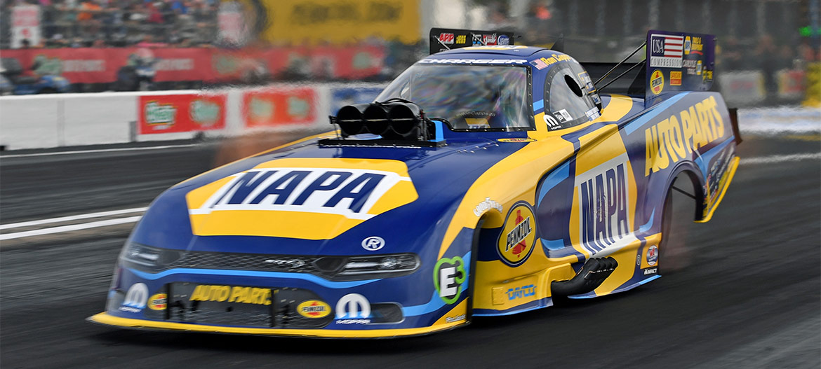 Matt Hagan driving his Napa Auto Parts Funny Car