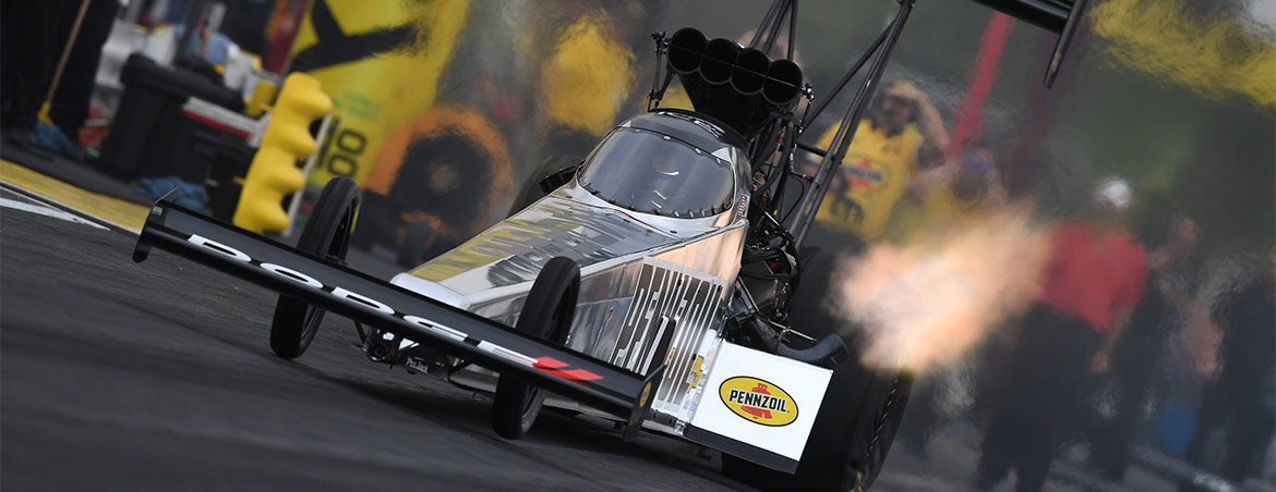 Leah Pritchett driving her Pennzoil Top Fuel Dragster