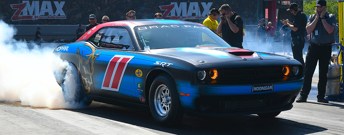 Leah Pritchett doing a burnout in her Drag Pak