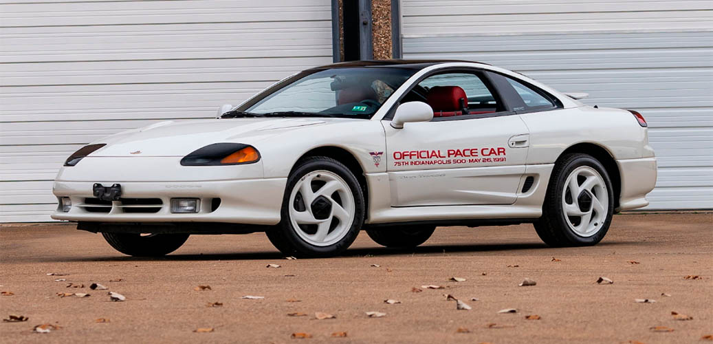 White Dodge Stealth R/T Turbo official pace car for the 75th Indianapolis 500
