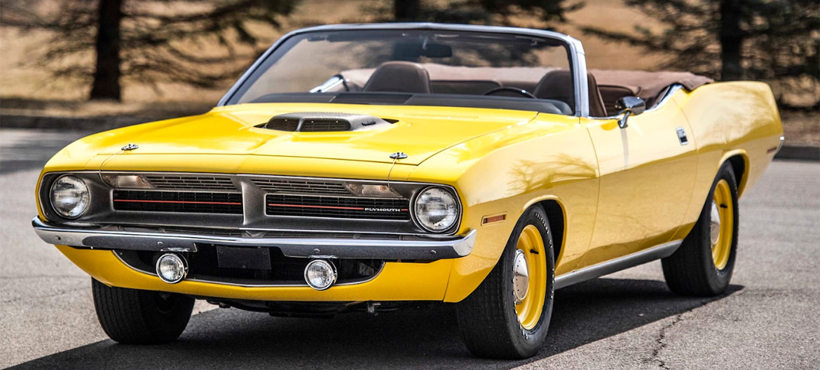 Yellow 1970 Plymouth 'Cuda convertible