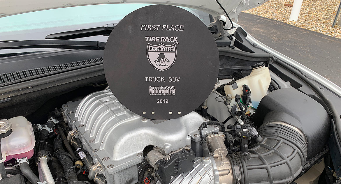 First place trophy for One Lap of America in Truck SUV class