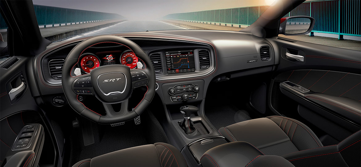 Interior view of Charger SRT hellcat Octane