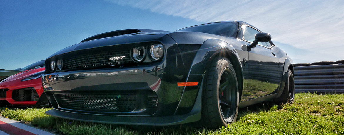 a black dodge vehicle