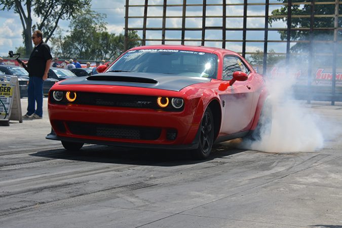 dodge vehicle doing a burnout 