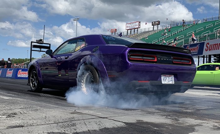 dodge vehicle doing a burnout 