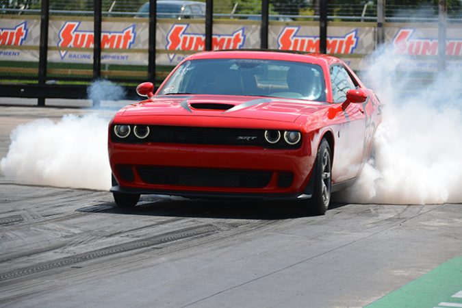 dodge vehicle doing a burnout 