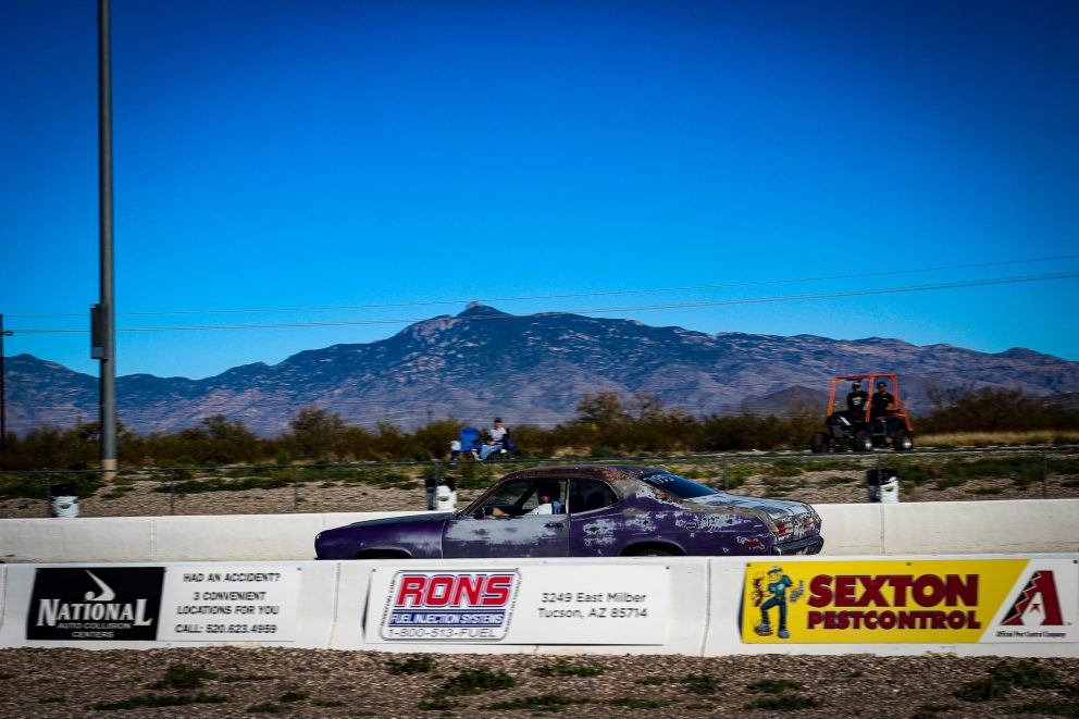 vehicle on a drag strip 