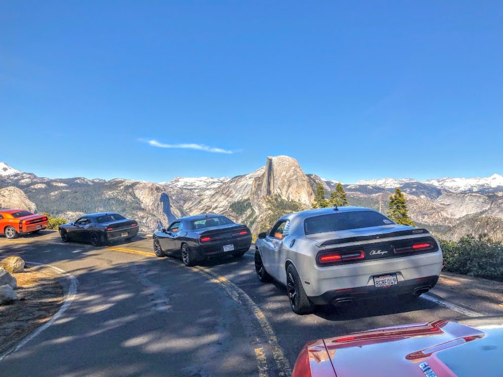 vehicles parked on the side of the road