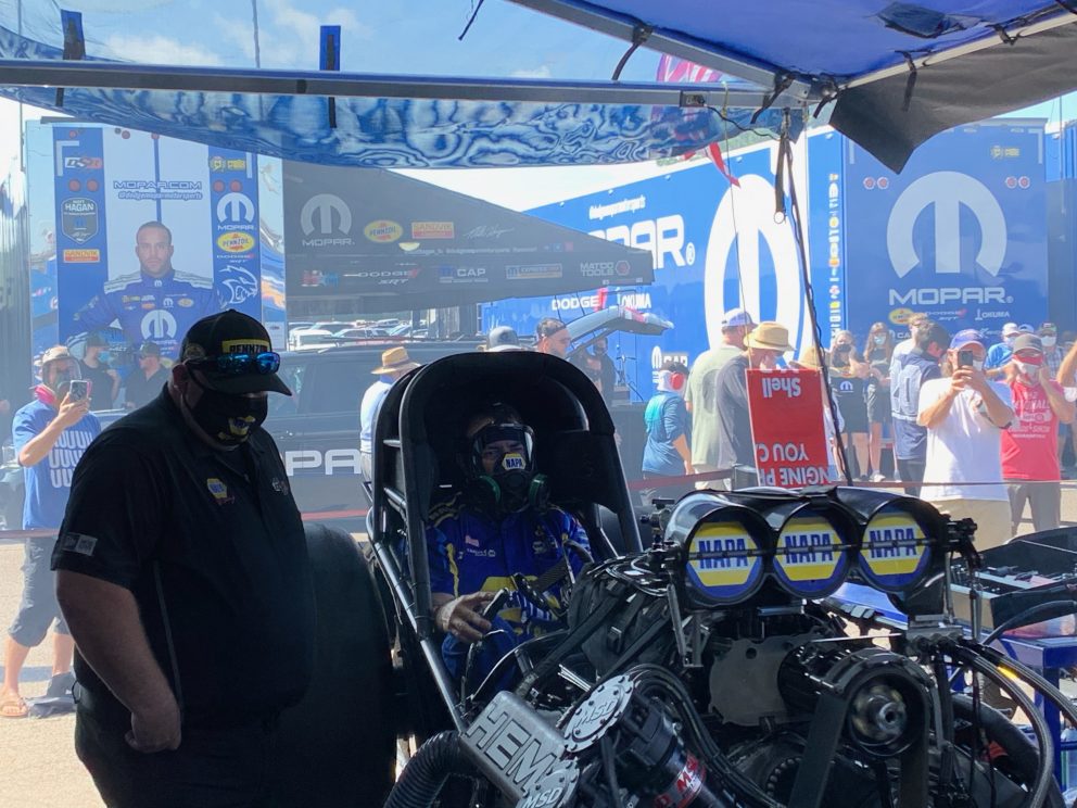 crew working on funny car