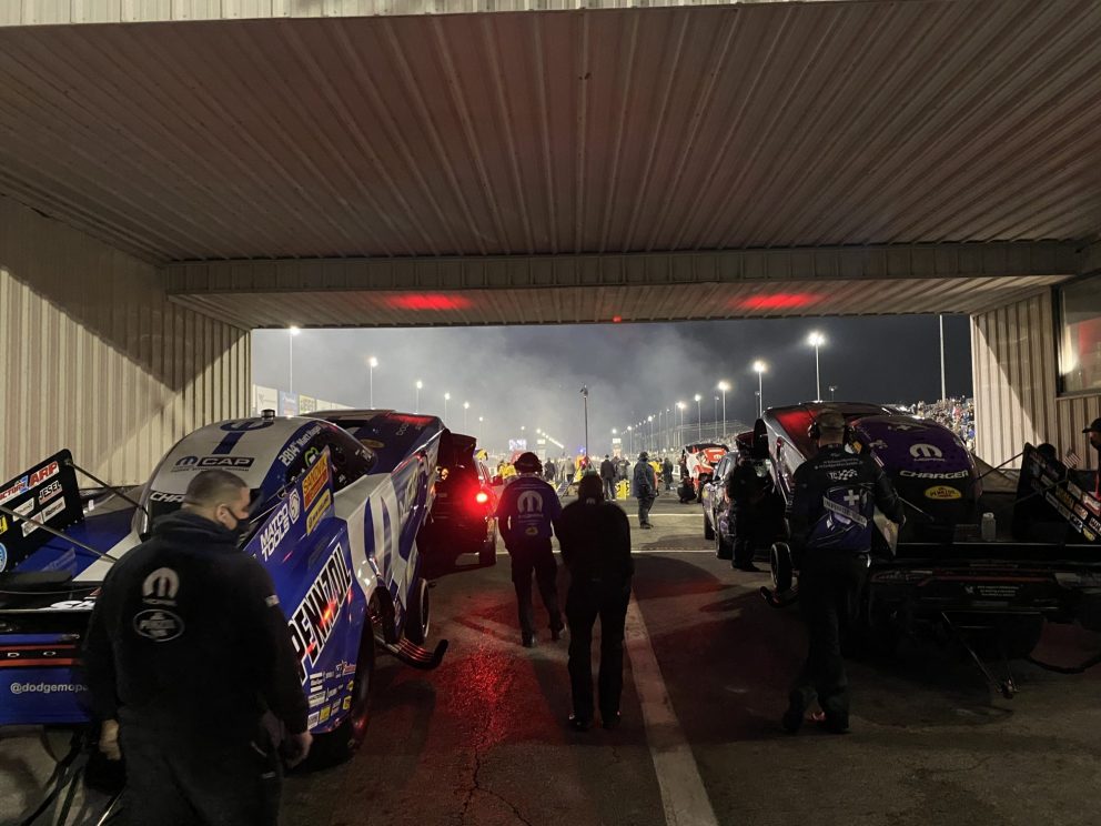 funny cars going through the tunnel