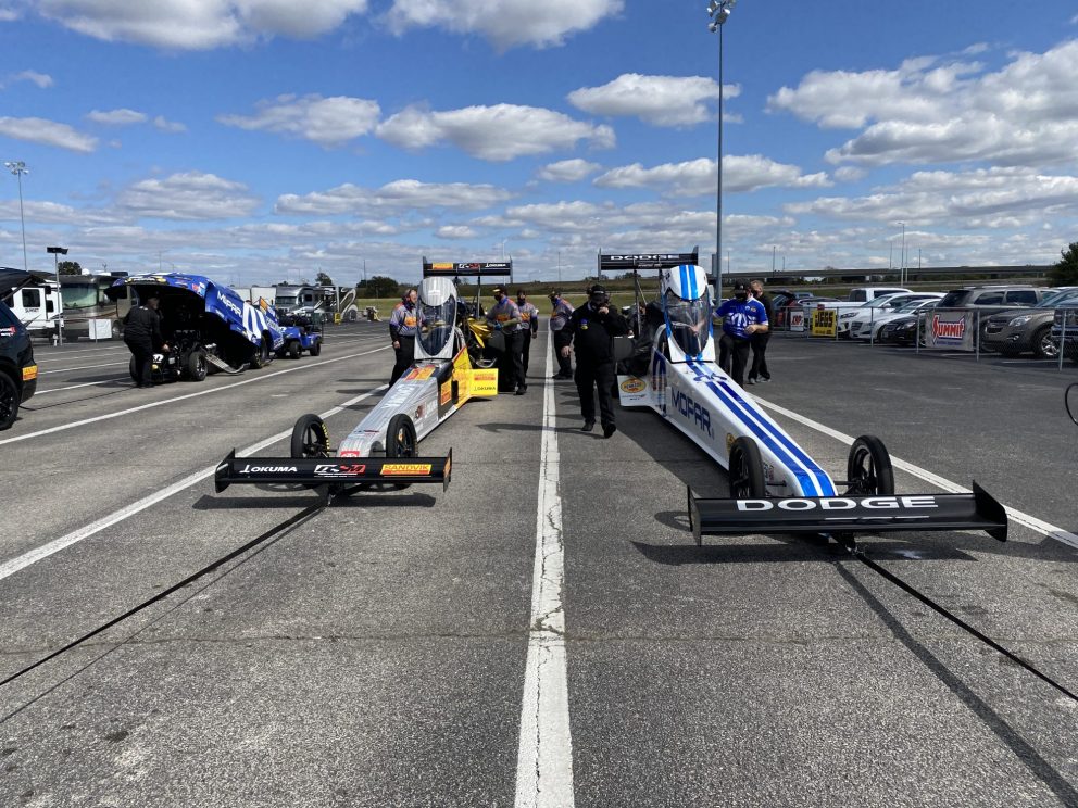 Leah getting ready to race