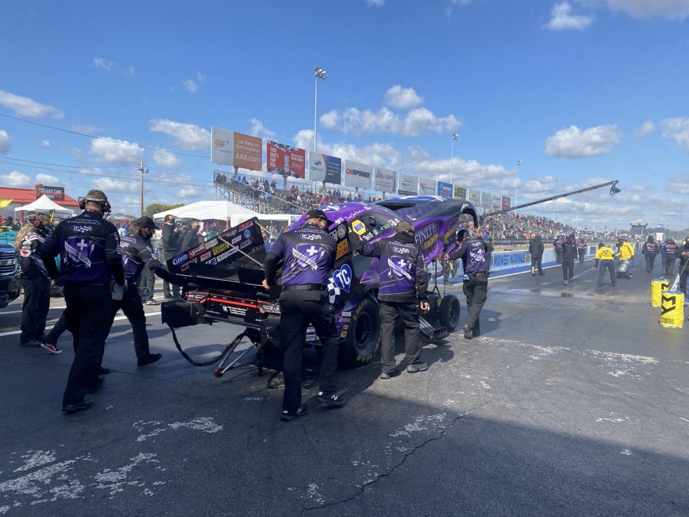 Jack Beckman getting ready to race