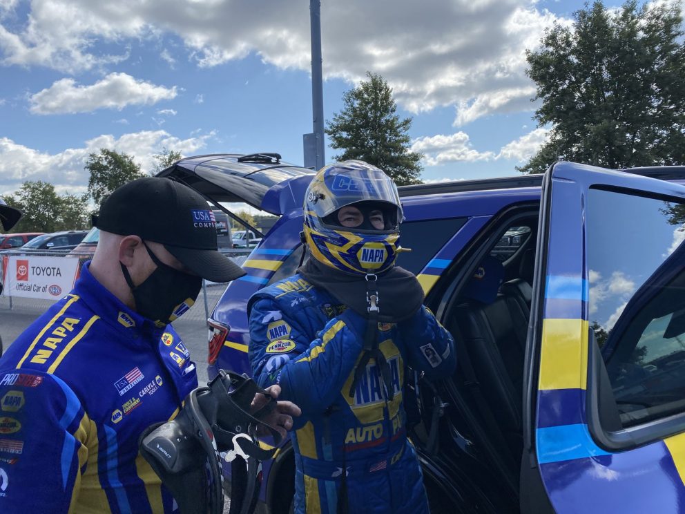 Ron Capps getting ready to race