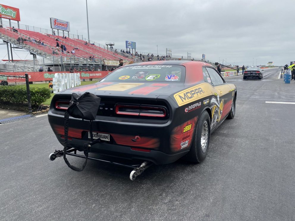 Leah's drag pak getting ready to race