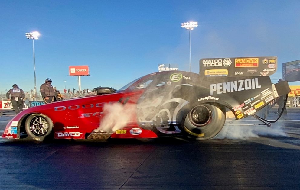 Matt Hagan doing a burnout