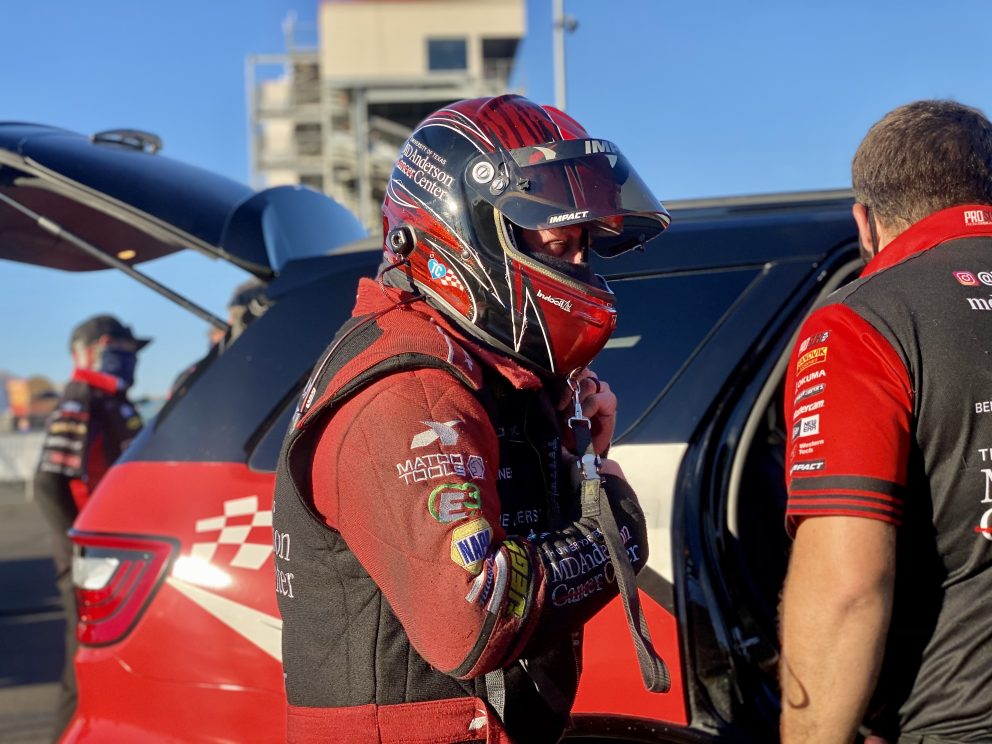 Tommy Johnson Jr suiting up to race