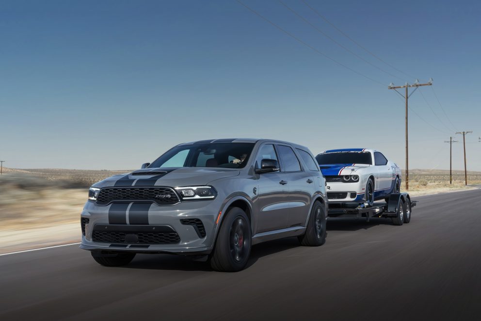 Dodge Durango SRT Hellcat: The Durango continues its ability to out-haul every full-size, three-row SUV on the road with the SRT Hellcat, SRT 392 and R/T Tow N Go delivering best-in-class towing capability of 8,700 pounds