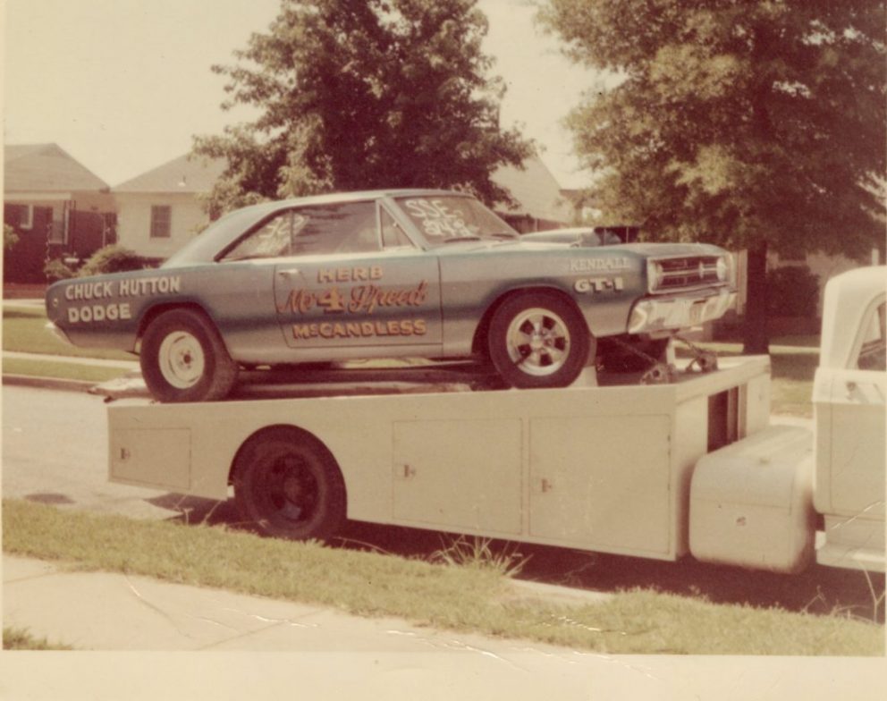 Herb's car on a trailer