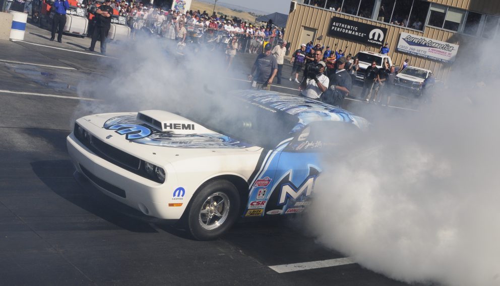 Judy Lilly doing a burnout