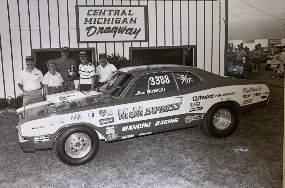 Mark Nowicki and his drag car