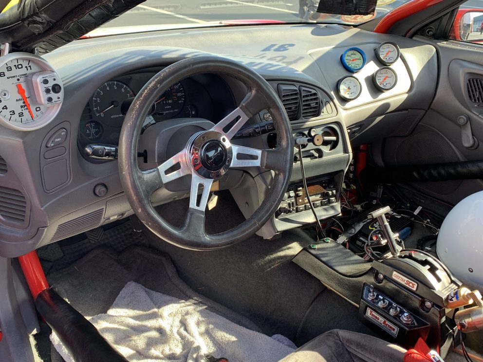The inside of Mark Nowicki's race car