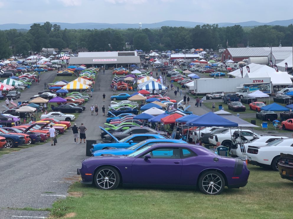 Full lot of vehicles on display