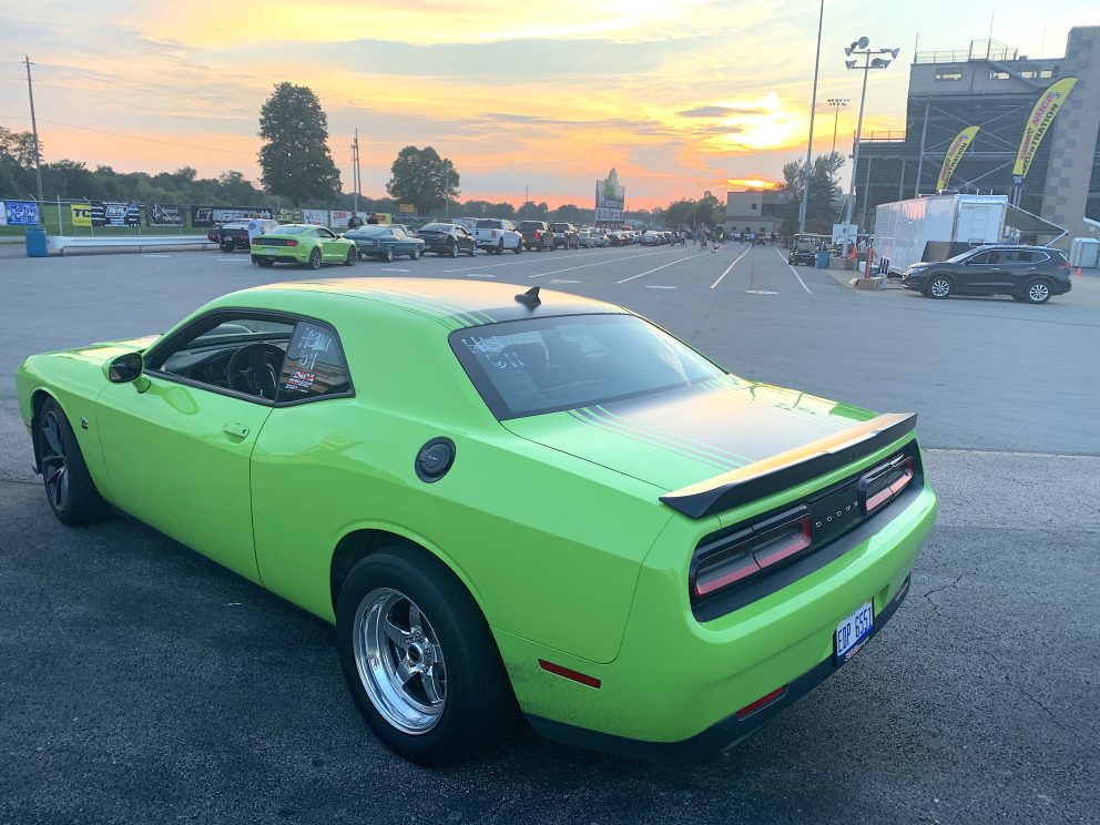 Challenger waiting to drag race