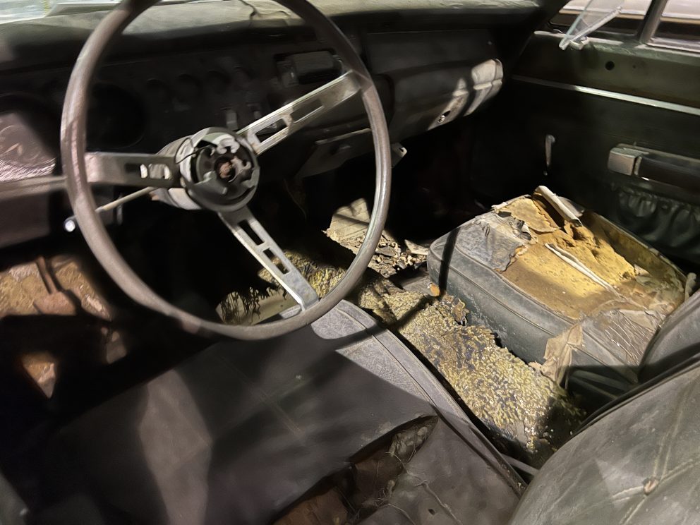 Interior of vintage vehicle