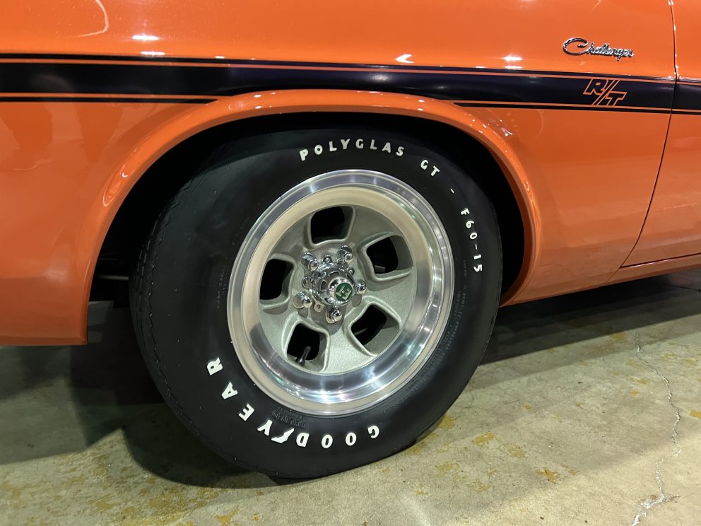 Wheel on a vintage Dodge vehicle