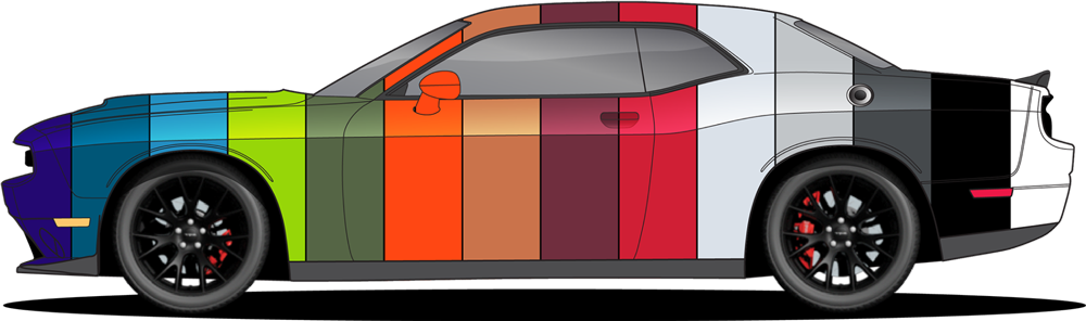 side profile of Dodge Challenger Wrap