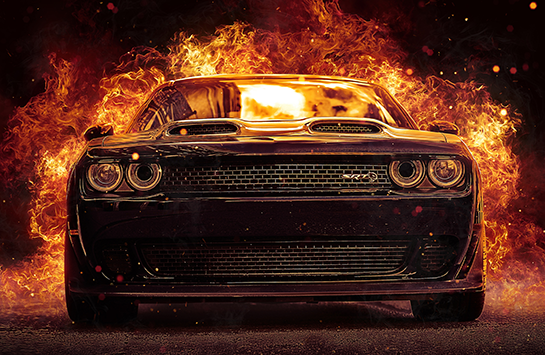 Dodge Challenger SRT Hellcat Redeye Widebody Flames