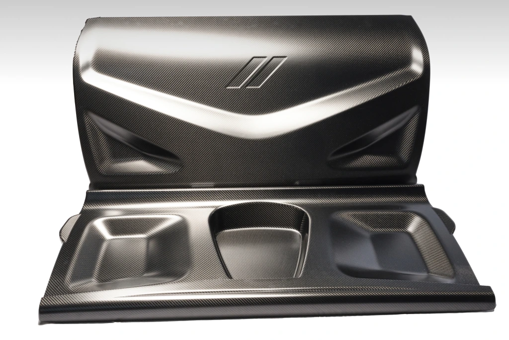 Direct connection rear seat delete carbon fiber closeout panels - image 2