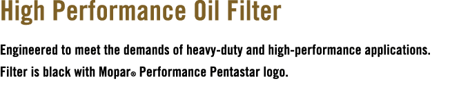 High Performance Oil Filter Engineered to meet the demands of heavy duty and high performance applications. Filter is...