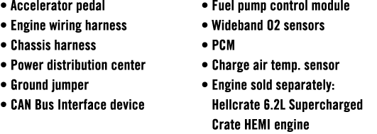• Accelerator pedal • Engine wiring harness • Chassis harness • Power distribution center • Ground jumper • CAN Bus I...