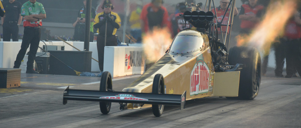 papa johns top fuel dragster at the Charlotte NHRA Four-Wide