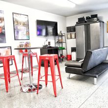 A furnished garage