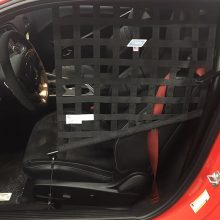 leather interior of a dodge challenger racecar