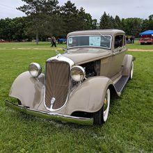 1933 Dodge front view of Grill on grass