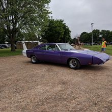 purple older racecar