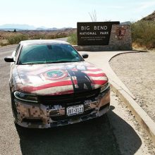 Dodge Charger infront of Big Bend National Park