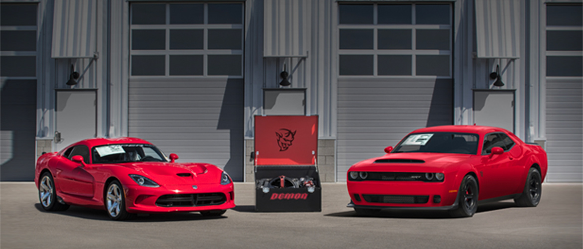 The Dodge Demon SRT and the Dodge Viper being auction at last chance auction at Barrett Jackson NE