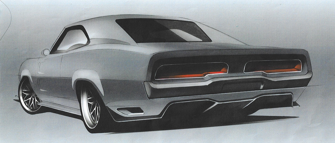 Sketch of a Dodge Challenger