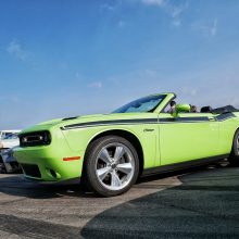 Green Dode Challenger convertable